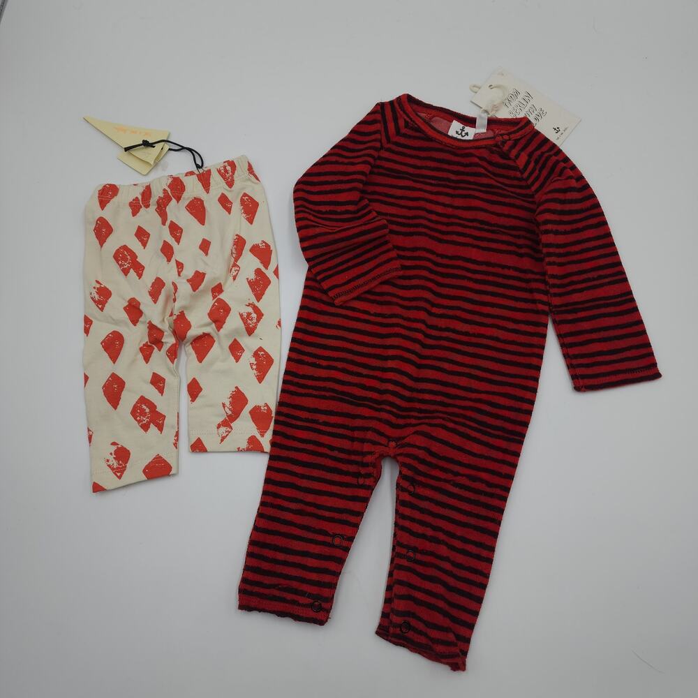 Noe & Zoe Bundle of Terry Longjohn and Leggings Size 0-3 Months